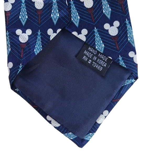 Vintage 80's Disneyland Tie Mickey Mouse Golf Epcot 100% Silk Gifts - Picture 7 of 13